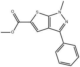 METHYL 1-METHYL-3-PHENYL-1H-THIENO[2,3-C]PYRAZOLE-5-CARBOXYLATE 结构式