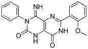 4-IMINO-6-(2-METHOXYPHENYL)-3-PHENYL-1,3,7-TRIHYDRO-5,7-DIAZAQUINAZOLINE-2,8-DIONE 结构式