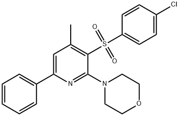 4-(3-[(4-CHLOROPHENYL)SULFONYL]-4-METHYL-6-PHENYL-2-PYRIDINYL)MORPHOLINE 结构式