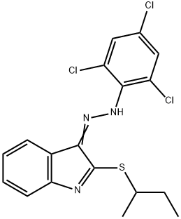 2-(SEC-BUTYLSULFANYL)-3H-INDOL-3-ONE N-(2,4,6-TRICHLOROPHENYL)HYDRAZONE 结构式