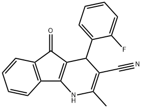 4-(2-FLUOROPHENYL)-2-METHYL-5-OXO-4,5-DIHYDRO-1H-INDENO[1,2-B]PYRIDINE-3-CARBONITRILE 结构式