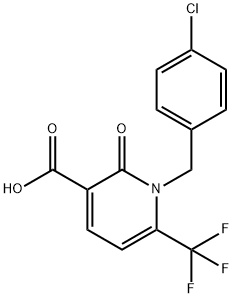 1-(4-CHLOROBENZYL)-2-OXO-6-(TRIFLUOROMETHYL)-1,2-DIHYDRO-3-PYRIDINECARBOXYLIC ACID 结构式