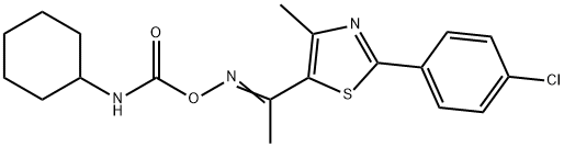 2-(4-CHLOROPHENYL)-5-(([(CYCLOHEXYLAMINO)CARBONYL]OXY)ETHANIMIDOYL)-4-METHYL-1,3-THIAZOLE 结构式