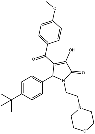 5-(4-TERT-BUTYLPHENYL)-3-HYDROXY-4-(4-METHOXYBENZOYL)-1-(2-MORPHOLINOETHYL)-1H-PYRROL-2(5H)-ONE 结构式