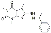 1,3,7-TRIMETHYL-8-[(2E)-2-(1-PHENYLETHYLIDENE)HYDRAZINO]-3,7-DIHYDRO-1H-PURINE-2,6-DIONE 结构式