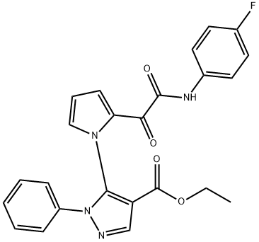 ETHYL 5-(2-[2-(4-FLUOROANILINO)-2-OXOACETYL]-1H-PYRROL-1-YL)-1-PHENYL-1H-PYRAZOLE-4-CARBOXYLATE 结构式