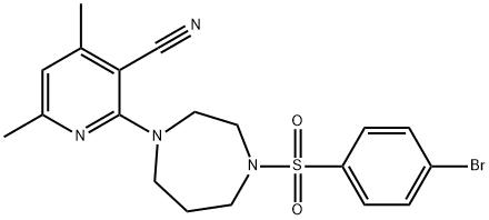 2-(4-[(4-Bromophenyl)sulfonyl]-1,4-diazepan-1-yl)-4,6-dimethylnicotinonitrile 结构式
