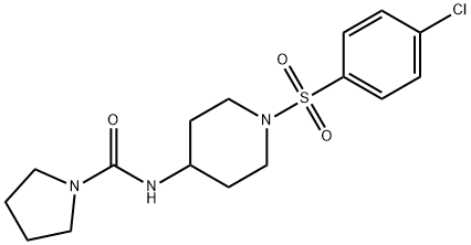 N-(1-[(4-CHLOROPHENYL)SULFONYL]-4-PIPERIDINYL)-1-PYRROLIDINECARBOXAMIDE 结构式