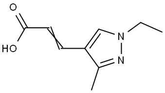 (E)-3-(1-乙基-3-甲基-1H-吡唑-4-基)丙烯酸 结构式