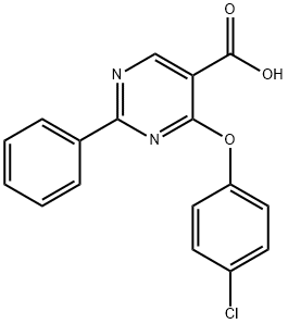 4-(4-Chlorophenoxy)-2-phenyl-5-pyrimidinecarboxylic acid 结构式