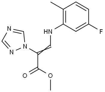 Methyl (E)-3-(5-fluoro-2-methylanilino)-2-(1H-1,2,4-triazol-1-yl)-2-propenoate 结构式