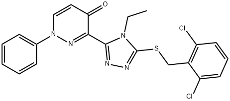 3-(5-[(2,6-DICHLOROBENZYL)SULFANYL]-4-ETHYL-4H-1,2,4-TRIAZOL-3-YL)-1-PHENYL-4(1H)-PYRIDAZINONE 结构式