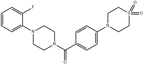 4-(4-([4-(2-Fluorophenyl)piperazino]carbonyl)phenyl)-1lambda6,4-thiazinane-1,1-dione 结构式
