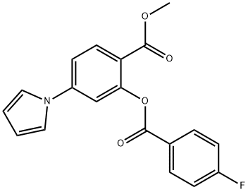 METHYL 2-[(4-FLUOROBENZOYL)OXY]-4-(1H-PYRROL-1-YL)BENZENECARBOXYLATE 结构式