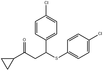 3-(4-CHLOROPHENYL)-3-[(4-CHLOROPHENYL)SULFANYL]-1-CYCLOPROPYL-1-PROPANONE 结构式