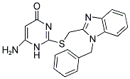 6-AMINO-2-([(1-BENZYL-1H-BENZIMIDAZOL-2-YL)METHYL]THIO)PYRIMIDIN-4(1H)-ONE 结构式