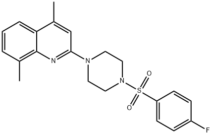 2-(4-[(4-FLUOROPHENYL)SULFONYL]PIPERAZINO)-4,8-DIMETHYLQUINOLINE 结构式