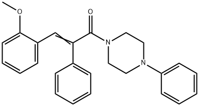 (Z)-3-(2-METHOXYPHENYL)-2-PHENYL-1-(4-PHENYLPIPERAZINO)-2-PROPEN-1-ONE 结构式