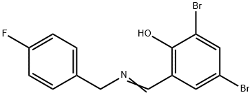 2,4-DIBROMO-6-([(4-FLUOROBENZYL)IMINO]METHYL)BENZENOL 结构式