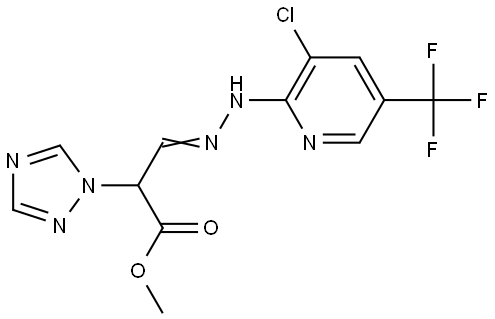 Methyl 3-((E)-2-[3-chloro-5-(trifluoromethyl)-2-pyridinyl]hydrazono)-2-(1H-1,2,4-triazol-1-yl)propanoate 结构式