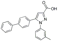 5-(1,1'-BIPHENYL-4-YL)-1-(3-METHYLPHENYL)-1H-PYRAZOLE-3-CARBOXYLIC ACID 结构式
