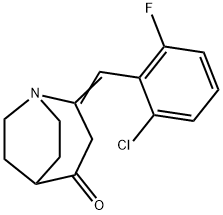 2-[(E)-(2-CHLORO-6-FLUOROPHENYL)METHYLIDENE]-1-AZABICYCLO[3.2.2]NONAN-4-ONE 结构式