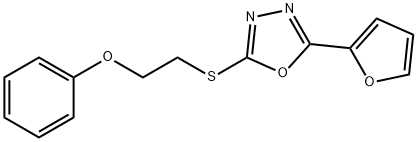 2-(2-FURYL)-5-[(2-PHENOXYETHYL)SULFANYL]-1,3,4-OXADIAZOLE 结构式