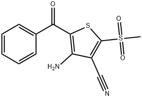 4-AMINO-5-BENZOYL-2-(METHYLSULFONYL)-3-THIOPHENECARBONITRILE 结构式