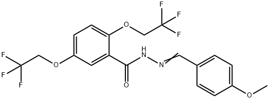 N'-[(Z)-(4-METHOXYPHENYL)METHYLIDENE]-2,5-BIS(2,2,2-TRIFLUOROETHOXY)BENZENECARBOHYDRAZIDE 结构式