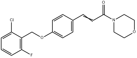 (E)-3-(4-[(2-CHLORO-6-FLUOROBENZYL)OXY]PHENYL)-1-MORPHOLINO-2-PROPEN-1-ONE 结构式
