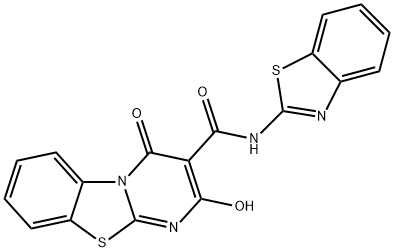 N-(苯并[D]噻唑-2-基)-2-羟基-4-氧代-4H-苯并[4,5]噻唑并[3,2-A]嘧啶-3-甲酰胺 结构式
