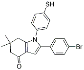 2-(4-BROMOPHENYL)-6,6-DIMETHYL-1-(4-SULFANYLPHENYL)-5,6,7-TRIHYDROINDOL-4-ONE 结构式