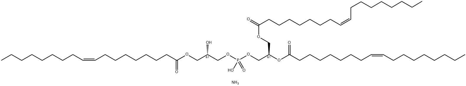 SN-(3-OLEOYL-2-HYDROXY)-GLYCEROL-1-PHOSPHO-SN-3'-(1',2'-DIOLEOYL)-GLYCEROL (AMMONIUM SALT);18:1 HEMI BMP (S;R) 结构式