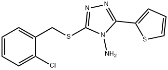 3-[(2-CHLOROBENZYL)SULFANYL]-5-(2-THIENYL)-4H-1,2,4-TRIAZOL-4-AMINE 结构式