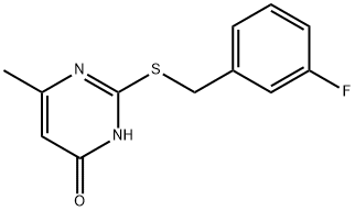 2-[(3-FLUOROBENZYL)SULFANYL]-6-METHYL-4(3H)-PYRIMIDINONE 结构式