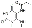 N-[1-METHYL-6-(METHYLAMINO)-2,4-DIOXO-1,2,3,4-TETRAHYDROPYRIMIDIN-5-YL]PROPANAMIDE 结构式