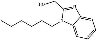 (1-己基-2-苯并咪唑基)甲醇 结构式