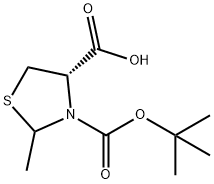 (4S)-3-(叔丁氧基羰基)-2-甲基噻唑烷-4-羧酸 结构式