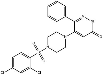 5-(4-[(2,4-DICHLOROPHENYL)SULFONYL]PIPERAZINO)-6-PHENYL-3(2H)-PYRIDAZINONE 结构式