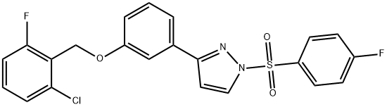 2-CHLORO-6-FLUOROBENZYL 3-(1-[(4-FLUOROPHENYL)SULFONYL]-1H-PYRAZOL-3-YL)PHENYL ETHER 结构式