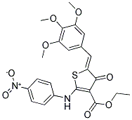 (Z)-ETHYL 2-(4-NITROPHENYLAMINO)-4-OXO-5-(3,4,5-TRIMETHOXYBENZYLIDENE)-4,5-DIHYDROTHIOPHENE-3-CARBOXYLATE 结构式