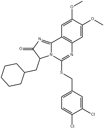 3-(CYCLOHEXYLMETHYL)-5-[(3,4-DICHLOROBENZYL)SULFANYL]-8,9-DIMETHOXYIMIDAZO[1,2-C]QUINAZOLIN-2(3H)-ONE 结构式