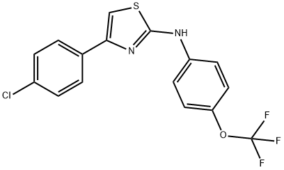 (4-(4-CHLOROPHENYL)(2,5-THIAZOLYL))(4-(TRIFLUOROMETHOXY)PHENYL)AMINE 结构式