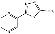 2-氨基-5-(2-吡嗪基)-1,3,4-噻二唑 结构式