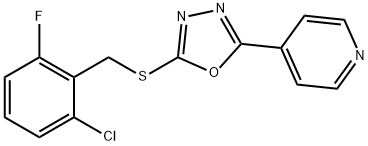 2-CHLORO-6-FLUOROBENZYL 5-(4-PYRIDINYL)-1,3,4-OXADIAZOL-2-YL SULFIDE 结构式