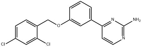 4-(3-((2,4-二氯苄基)氧基)苯基)嘧啶-2-胺 结构式