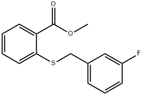 METHYL 2-[(3-FLUOROBENZYL)SULFANYL]BENZENECARBOXYLATE 结构式