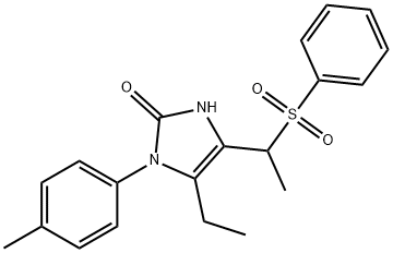 5-ETHYL-1-(4-METHYLPHENYL)-4-[1-(PHENYLSULFONYL)ETHYL]-1,3-DIHYDRO-2H-IMIDAZOL-2-ONE 结构式