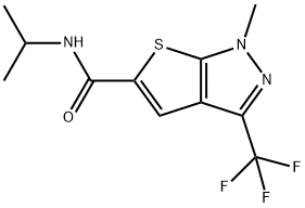 N-ISOPROPYL-1-METHYL-3-(TRIFLUOROMETHYL)-1H-THIENO[2,3-C]PYRAZOLE-5-CARBOXAMIDE 结构式