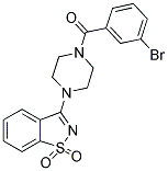 3-[4-(3-BROMOBENZOYL)PIPERAZIN-1-YL]-1,2-BENZISOTHIAZOLE 1,1-DIOXIDE 结构式